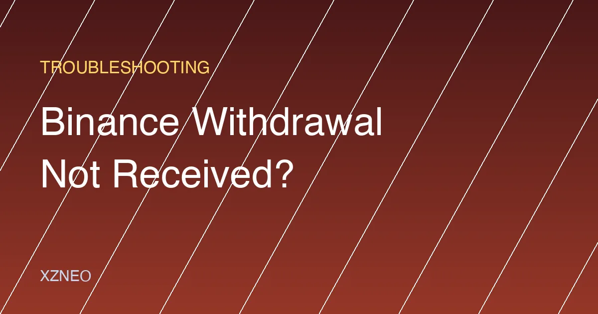 Binance Withdrawal Not Received? A 5-Step Troubleshooting Guide (with TXID Lookup)
